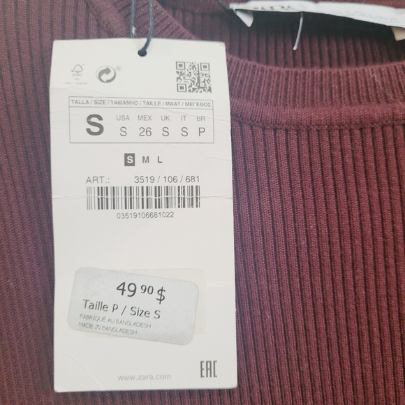 ZARA SHOULDER PAD KNIT DRESS, size small - Picture 11 of 13